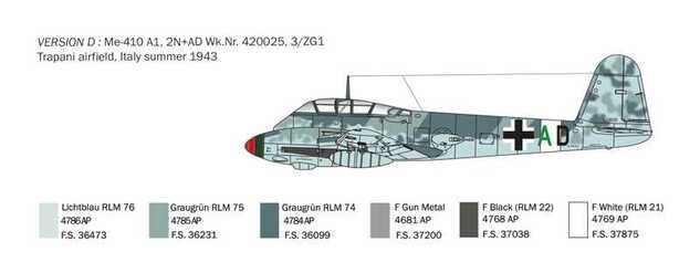 Model Kit letadlo 0074 - Me 410A-1 "HORNISSE" (1:72)