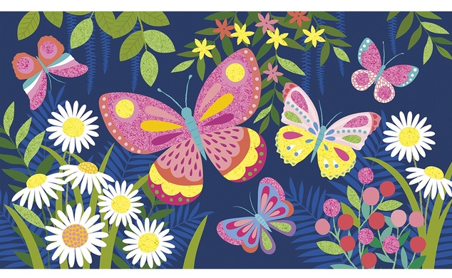 Janod Atelier Set Midi Nisip colorat cu sclipici Fluturi de la 6 ani