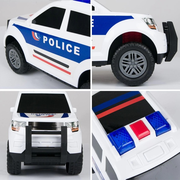 Voiture de police à inertie avec effets 31 cm