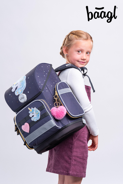 BAAGL Cartella Scolastica Ergo Unicorn Gold