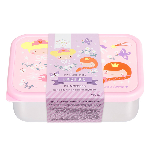 A Little Lovely Company – boîte à déjeuner en inox avec couvercle en plastique – princesses