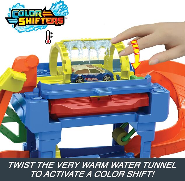 Hot Wheels® City Color Shifters Autolavado con túnel giratorio, HTN80