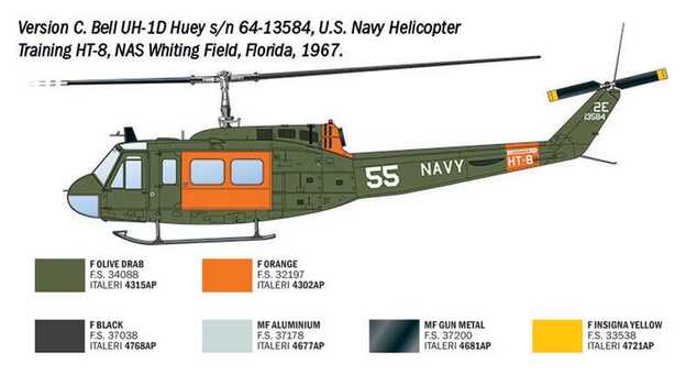 Model Kit helikopter 2845 - AB.205 / UH-1D "SAR" (1:48)