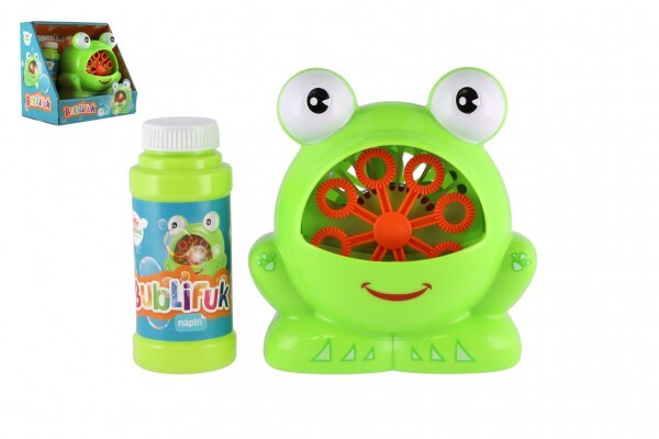Bublifuk stroj žaba plast 11x13cm na batérie + náplň