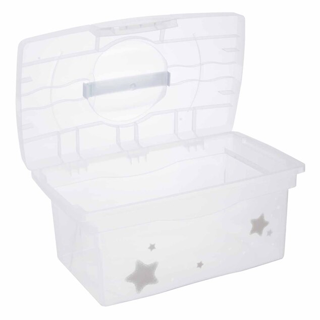 Cestovný box s priehradkou na hračky, lieky, kozmetiku "Stars", Biela