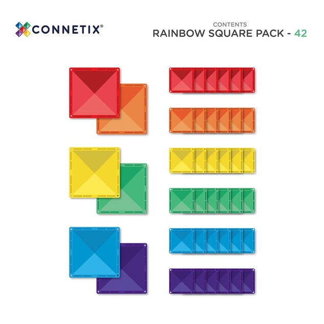 CONNETIX® Rainbow Square Pack magnetická stavebnica 42 ks