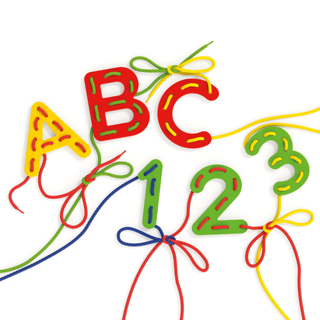Quercetti Play Montessori - Prevliekanie ABC+123