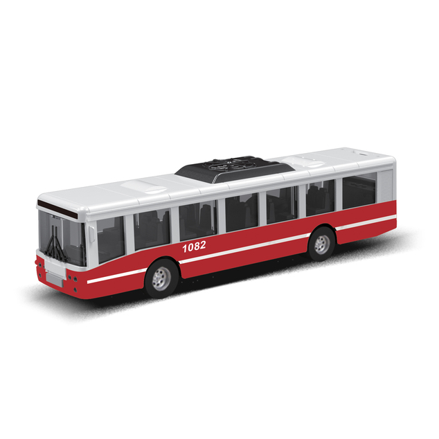 Autobus MHD červený 16 cm