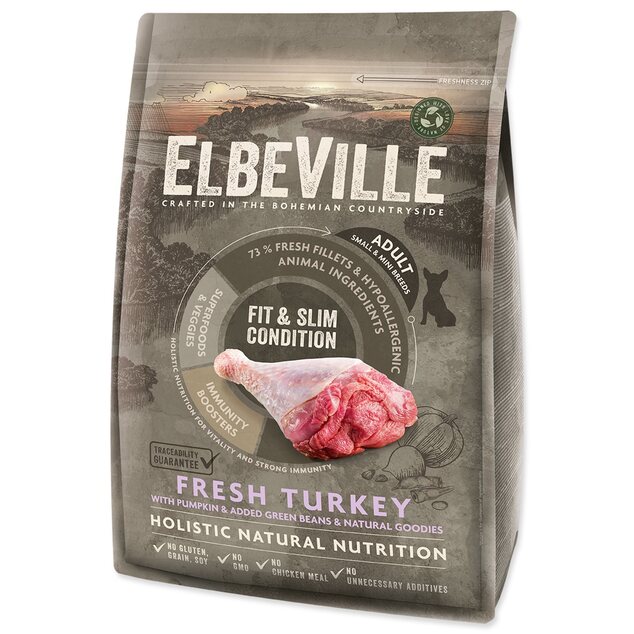 Krmivo ELBEVILLE Adult Mini Fit and Slim Condition Fresh Turkey 4kg