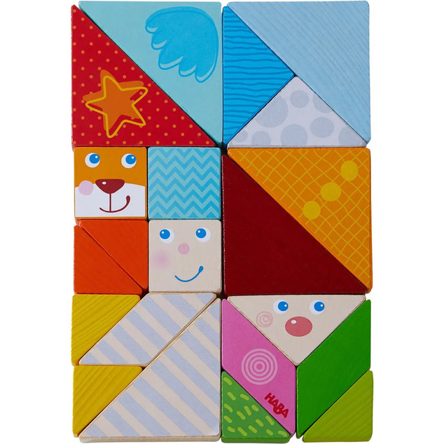 Haba Joc cu carduri prepoziționale Tangram Forme și figurine