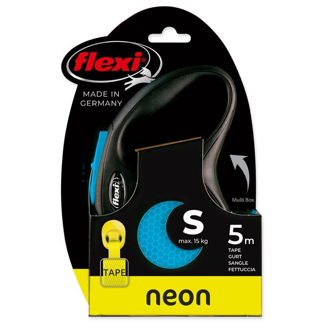 Samonavíjacie vodítko pre psy Flexi New Neon Tape S 5 m modré