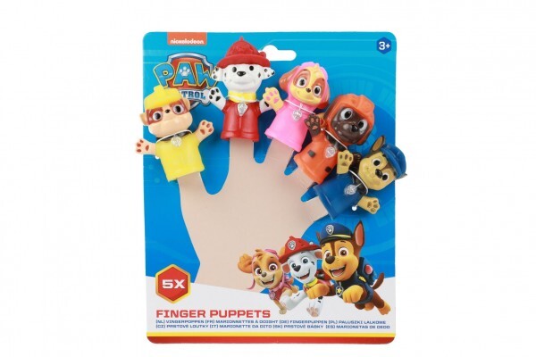 Maňuška prstová 5ks Paw patrol guma 6cm