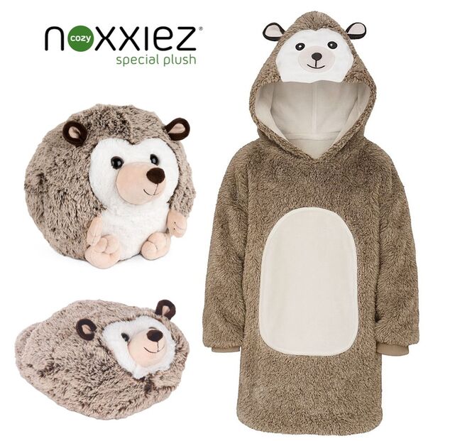 Cozy Noxxiez CH366 Ježko - hrejivá televízna mikinová deka s kapucňou pre teenagerov a dos