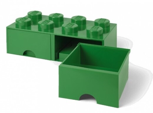 LEGO® úložný box 8 - so zásuvkami zelená 250 x 500 x 180 mm