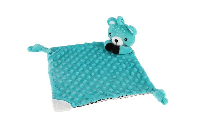 Medvedík babyted uspávačik,  hryzátko, hrkálka plyš 25x25cm