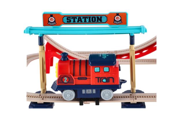 Treno con binari 60 pezzi a batteria 30x21x6cm