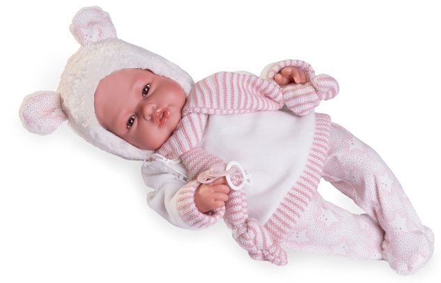 Antonio Juan 18305 BABYDOO - realistische Puppe mit Geräuschen und weichem Stoffkörper - 50 cm