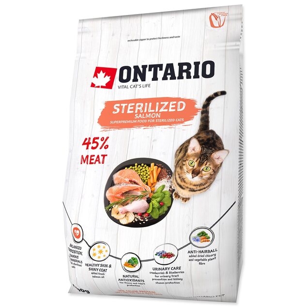 Krmivo Ontario Cat Sterilised Salmon 0,4kg