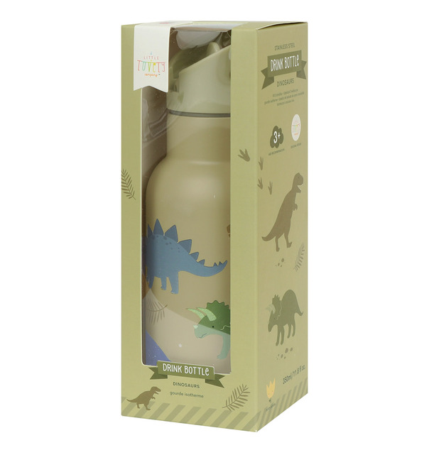 A Little Lovely Company - nerezová fľaša na pitie, 350 ml - dinosaury