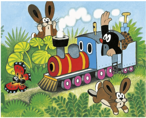 Holzwürfel Maulwurf und Transport - 20 Würfel