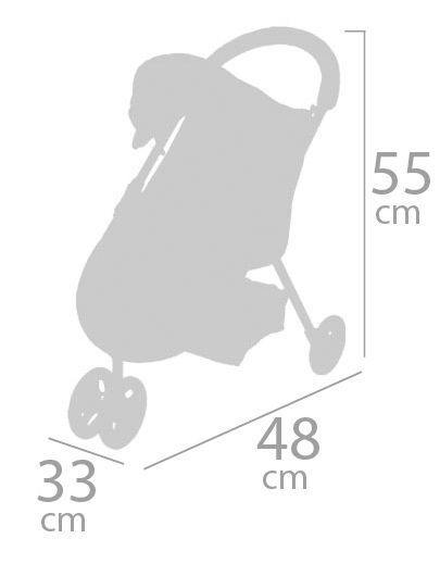 DeCuevas 90243 Passeggino sportivo per bambole a tre ruote DIDI 2021 - 55 cm