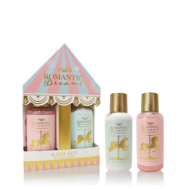 ACCENTRA Set za kupanje Romantic Dreams u kutiji Čajna ruža 2x 100ml