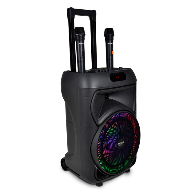 Bontempi Bezdrôtový akustický kufrík na kolieskach s 2 bezdrôtovými mikrofónmi, RGB