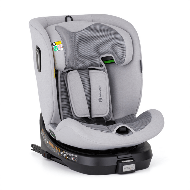 PETITE&amp;MARS Столче за кола Twistguard Pro i-Size Gentle Grey Air 40-150 cm(0-36 kg)