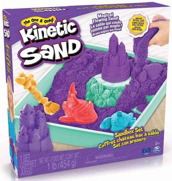 Kinetic sand scatola di sabbia liquida con tappetino viola