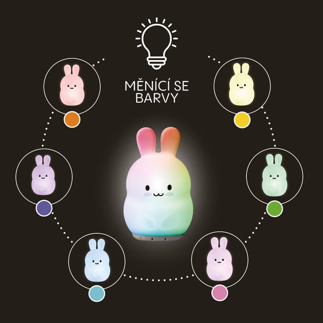 Silikónová nočná LED lampa veľkosť M, Owl