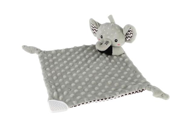 Slon babyted  uspávačik, hryzátko, hrkálka plyš 25x25cm