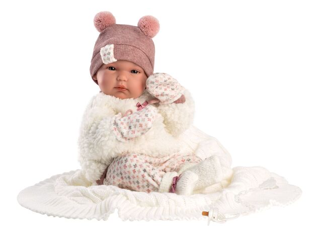 Llorens 63576 NEW BORN DIEVČATKO- realistická bábika bábätko s celovinylovým telom- 35 c