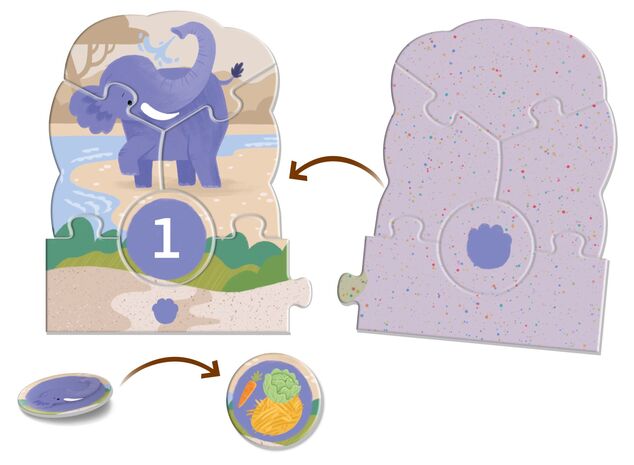 KukiKuk 80056 - Velké puzzle loto Výlet do ZOO