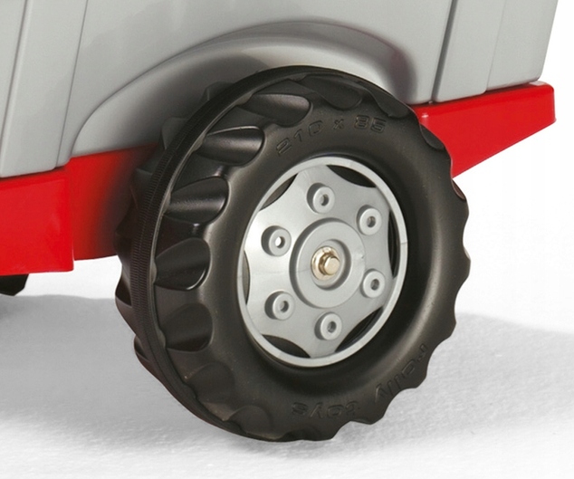 Rollytoys Vlečka za traktor 1osá Farm Trailer - striebornočervená