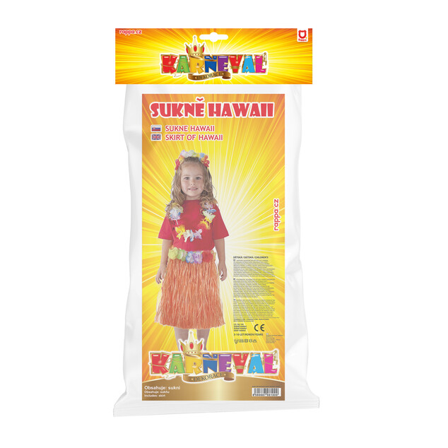 Sukňa Hawaii detská 45 cm, oranžová