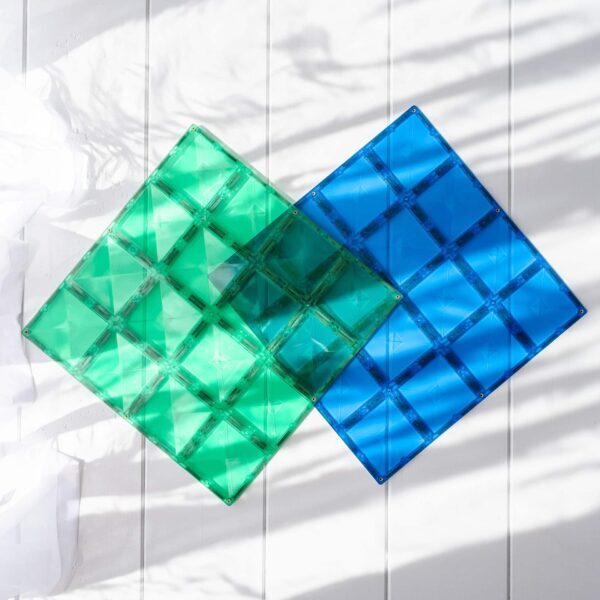 CONNETIX® Regenbogen Blau &amp; Grün Basisplatte 2Stk