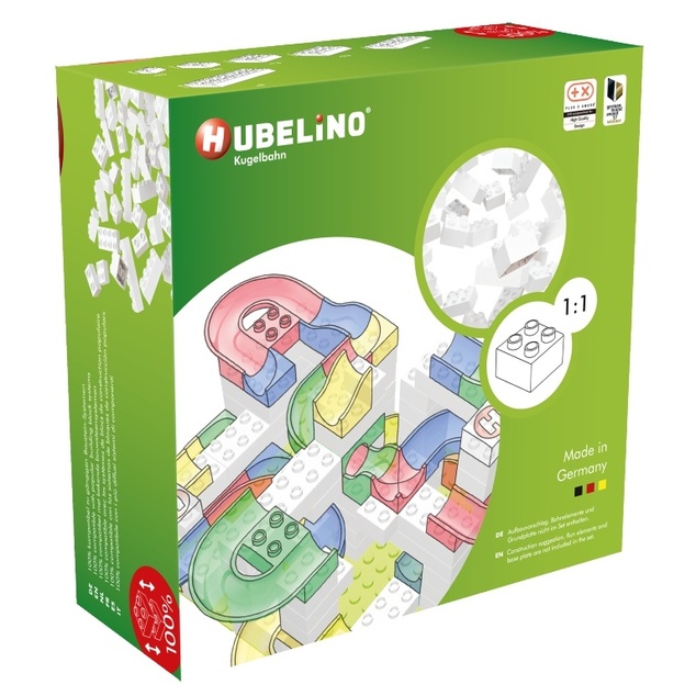 HUBELINO Guličková dráha - kocky biele 120 ks