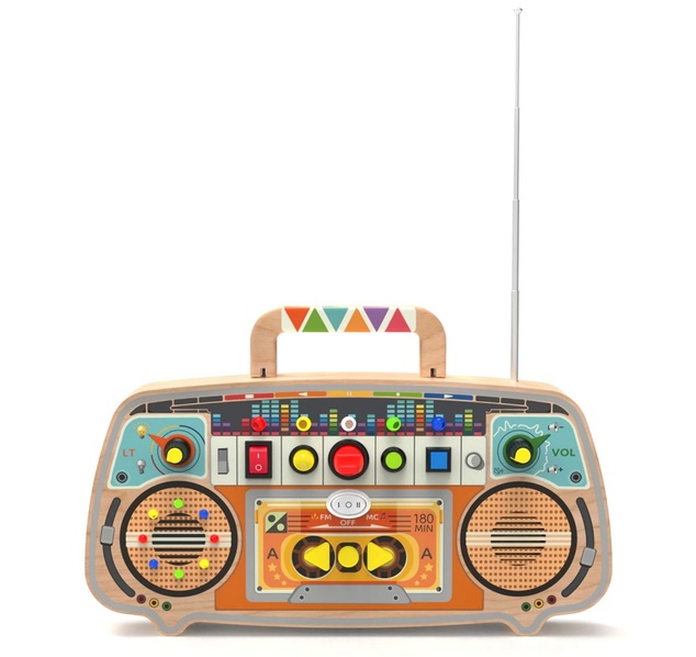 2Kids Toys Activity board Radio FM din lemn