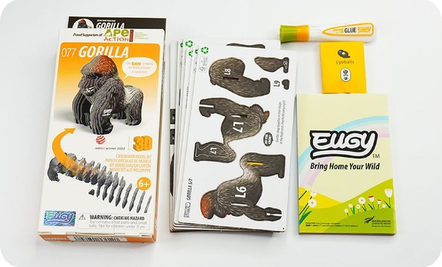 EUGY Gorilla 3D kartonasta sestavljanka