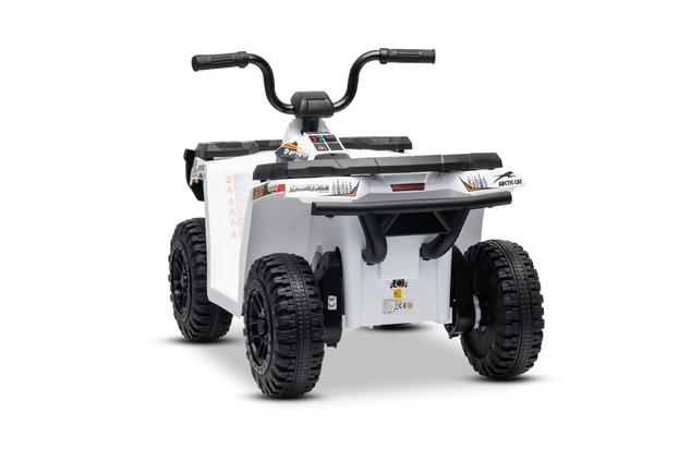Licencovaná elektrická štvorkolka Arctic Cat 12V so zadným pohonom, biela, LED svetlá, Lít
