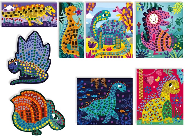 Janod Atelier mozaika Dinosaury Sada Maxi 4+