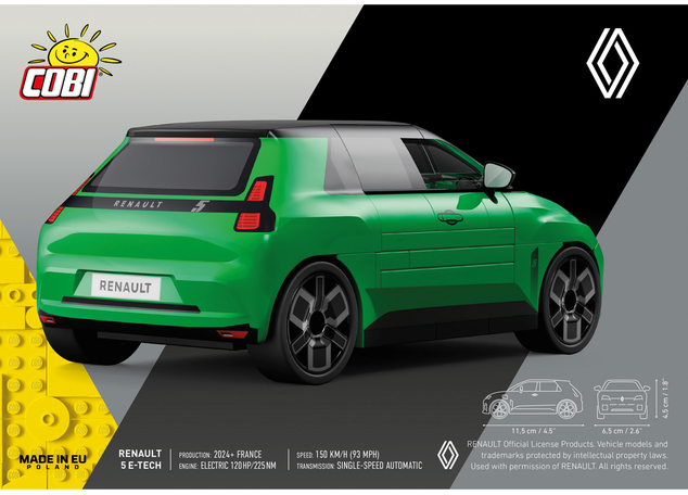Cobi Renault 5 e-tech 1:35 Zelená