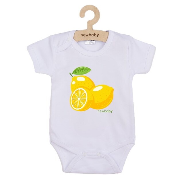 Detské body s potlačou New Baby Lemon - krátky rukáv 80 (9-12m)