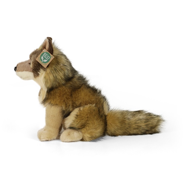 Plüsch Kojote/Wolf sitzend 24 cm UMWELTFREUNDLICH