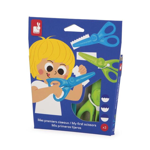 Janod Colorino Detské nožnice na papier 3 ks