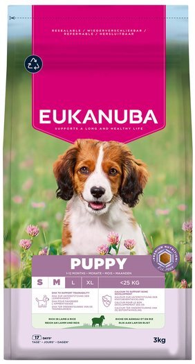 Krmivo EUKANUBA Puppy Small &amp; Medium rich in lamb 3 kg