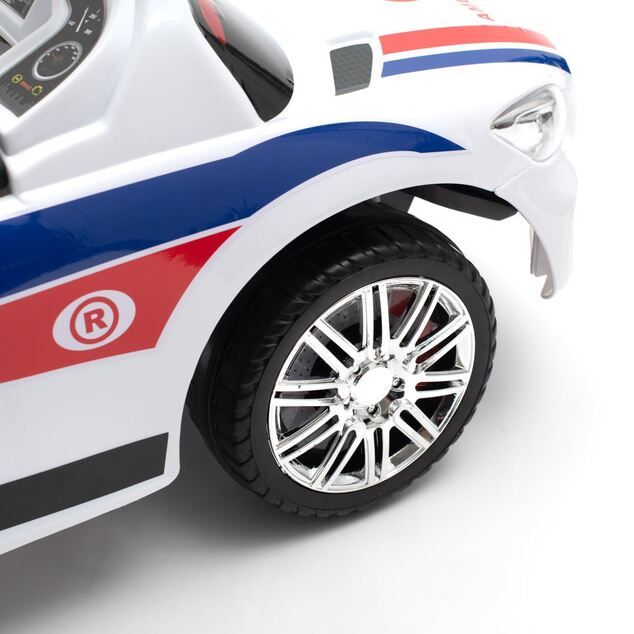 Detské odrážadlo so zvukom a vodiacou tyčou Baby Mix AMBULANCE biele