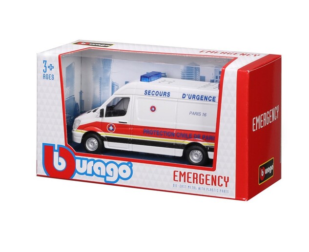 Bburago 1:50 EMERGENCY, Veicolo di soccorso - Mercedes-Benz Sprinter