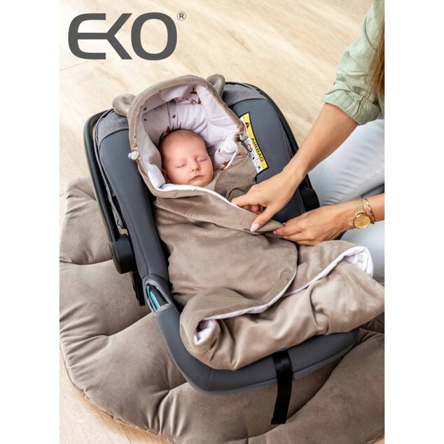 EKO Borsa avvolgente per seggiolino auto VELVET Fox 110x100 cm