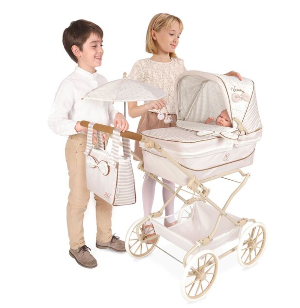 Carucior pliabil DeCuevas 82078 pentru papusi REBORN cu umbrela si accesorii Verona 2024
